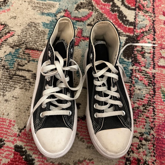 Converse Shoes - Black High-Top Platform Converse Sneakers